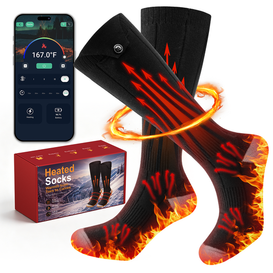 APP Heated Socks for Men Women, Rechargeable Electric 7000mah Skiing