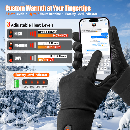 Thin Heated Glove Liners for Men Women, Rechargeable Gloves for Motorcycle