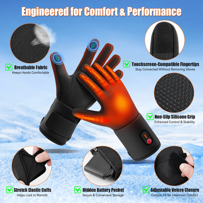 Thin Heated Glove Liners for Men Women, Rechargeable Gloves for Motorcycle